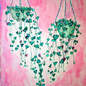 String of Hearts Painting, Drawing comission