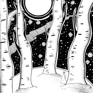 Snow Hare Black and White Magical Winter Card