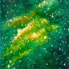 Green Galaxy Greetings Card For Sale